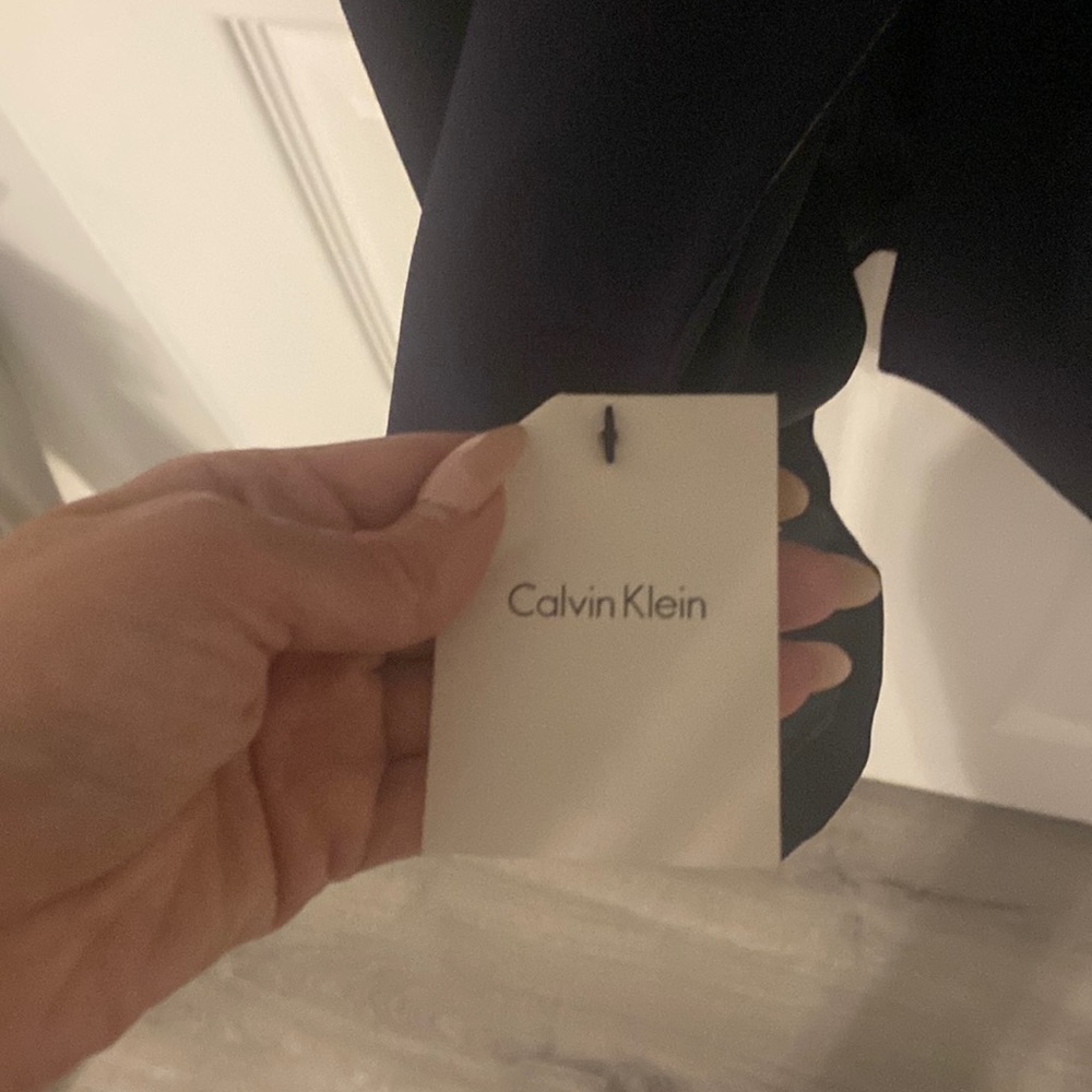 Calvin Klein navy with white trim dress with matching belt - Picture 4 of 7